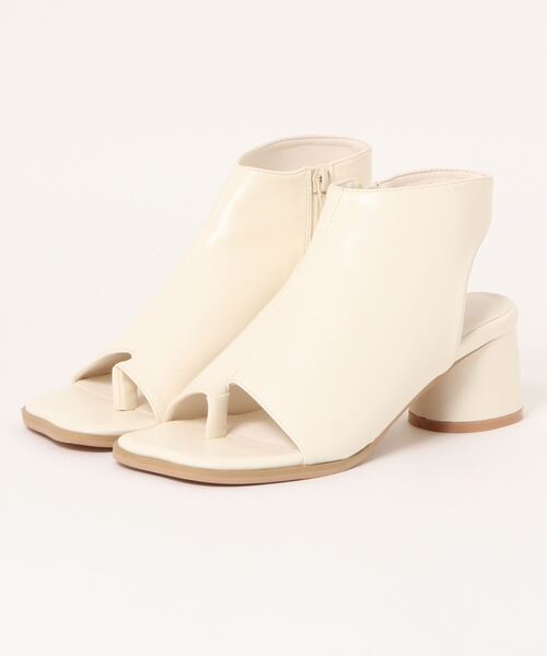 mysty woman（ミスティウーマン）の「オープントゥショートブーツ 949872（ブーツ・レディース・アイボリー/ブラック・MEDIUM/LARGE）」の5枚目の写真