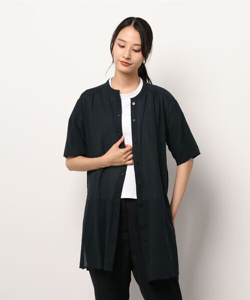 DECOY SINCE 1981（デコイシンスイチキュウハチイチ）の「5分袖コットンワンピース（シャツワンピース・レディース・ホワイト/ブラック・11号/9号）」の12枚目の写真