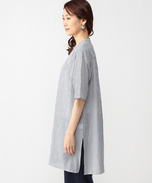 DECOY SINCE 1981（デコイシンスイチキュウハチイチ）の「5分袖コットンワンピース（シャツワンピース・レディース・ホワイト/ブラック・11号/9号）」の4枚目の写真