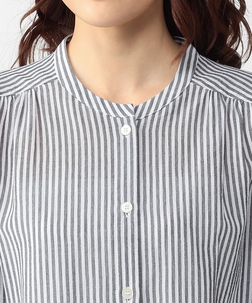 DECOY SINCE 1981（デコイシンスイチキュウハチイチ）の「5分袖コットンワンピース（シャツワンピース・レディース・ホワイト/ブラック・11号/9号）」の6枚目の写真