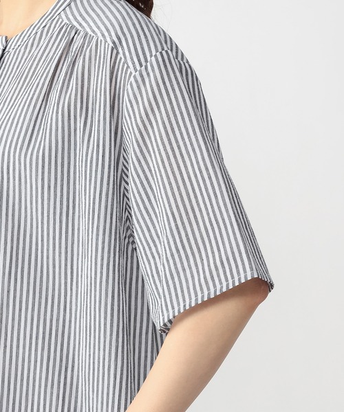 DECOY SINCE 1981（デコイシンスイチキュウハチイチ）の「5分袖コットンワンピース（シャツワンピース・レディース・ホワイト/ブラック・11号/9号）」の7枚目の写真