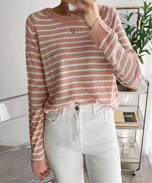 fd style（エフディ スタイル）の「【Chuzchuz】ベーシックラウンドニット（ニット/セーター・レディース・ネイビー/ピンク/グリーン/アイボリー・FREE）」の4枚目の写真