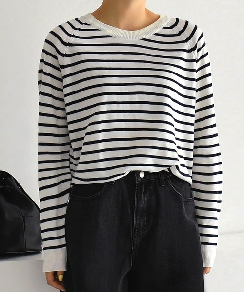 fd style（エフディ スタイル）の「【Chuzchuz】ベーシックラウンドニット（ニット/セーター・レディース・ネイビー/ピンク/グリーン/アイボリー・FREE）」の2枚目の写真