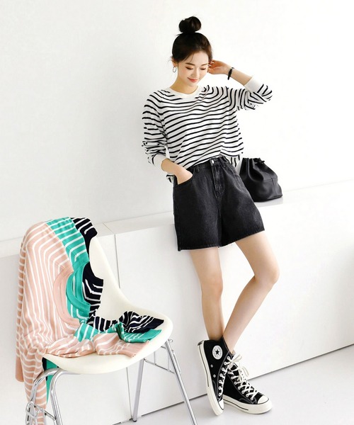 fd style（エフディ スタイル）の「【Chuzchuz】ベーシックラウンドニット（ニット/セーター・レディース・ネイビー/ピンク/グリーン/アイボリー・FREE）」の8枚目の写真