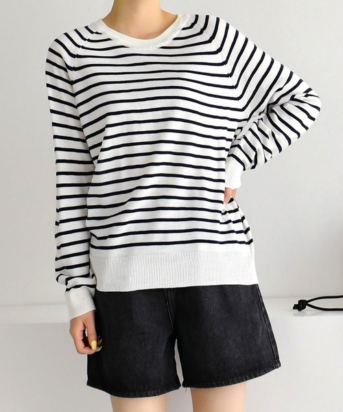 fd style（エフディ スタイル）の「【Chuzchuz】ベーシックラウンドニット（ニット/セーター・レディース・ネイビー/ピンク/グリーン/アイボリー・FREE）」の19枚目の写真