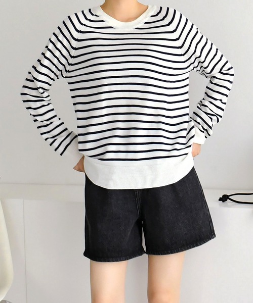 fd style（エフディ スタイル）の「【Chuzchuz】ベーシックラウンドニット（ニット/セーター・レディース・ネイビー/ピンク/グリーン/アイボリー・FREE）」の22枚目の写真