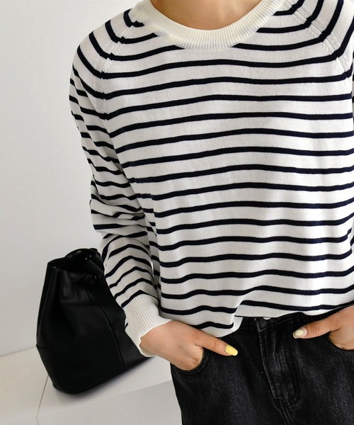 fd style（エフディ スタイル）の「【Chuzchuz】ベーシックラウンドニット（ニット/セーター・レディース・ネイビー/ピンク/グリーン/アイボリー・FREE）」の16枚目の写真