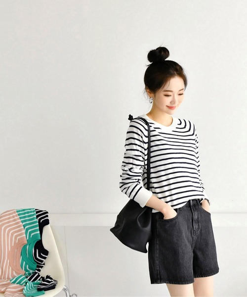 fd style（エフディ スタイル）の「【Chuzchuz】ベーシックラウンドニット（ニット/セーター・レディース・ネイビー/ピンク/グリーン/アイボリー・FREE）」の9枚目の写真