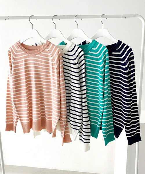 fd style（エフディ スタイル）の「【Chuzchuz】ベーシックラウンドニット（ニット/セーター・レディース・ネイビー/ピンク/グリーン/アイボリー・FREE）」の11枚目の写真