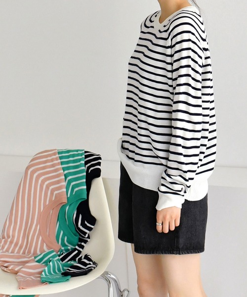 fd style（エフディ スタイル）の「【Chuzchuz】ベーシックラウンドニット（ニット/セーター・レディース・ネイビー/ピンク/グリーン/アイボリー・FREE）」の13枚目の写真