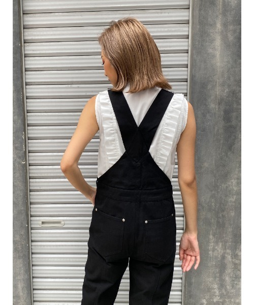 ENVYM（アンビー）の「スリムサロペット（サロペット/オーバーオール・レディース・ブラック/アイボリー・FREE）」の8枚目の写真