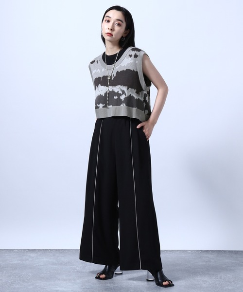 HARE（ハレ）の「ABSTRACTバックリボンニットベスト(HARE)（ベスト・レディース・グレー/ブラウン・FREE）」の7枚目の写真