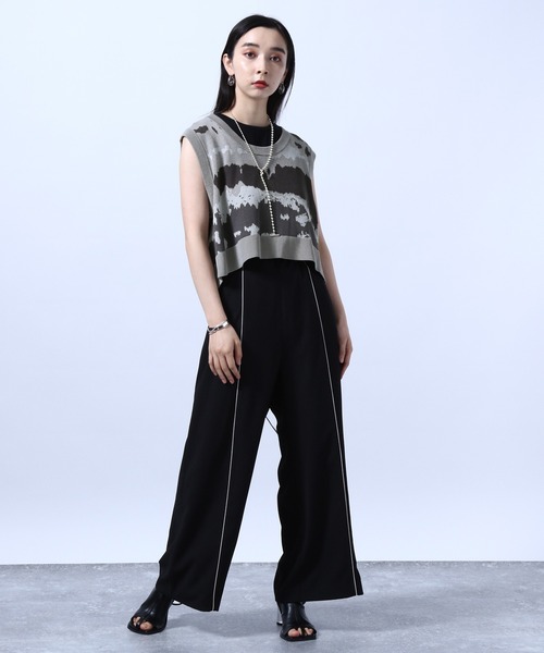 HARE（ハレ）の「ABSTRACTバックリボンニットベスト(HARE)（ベスト・レディース・グレー/ブラウン・FREE）」の8枚目の写真