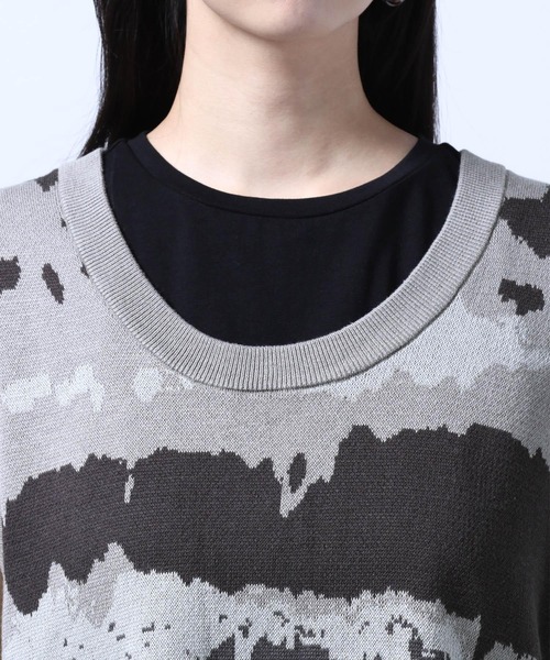 HARE（ハレ）の「ABSTRACTバックリボンニットベスト(HARE)（ベスト・レディース・グレー/ブラウン・FREE）」の15枚目の写真