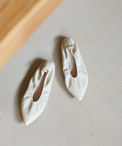 【2.718】ソフトギャザーフラットシューズ