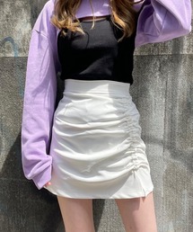 WEGO/サイドギャザーミニスカート