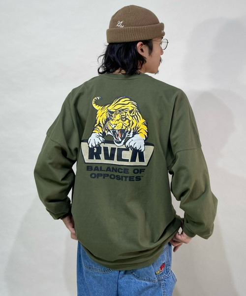 RVCA(ルーカ)の「RVCA/ルーカ アニマル柄 バックプリントロンT BB042-060(Tシャツ/カットソー・メンズ・ホワイト/グリーン/モスグリーン/ブラック・S/M/L)」の3枚目の写真