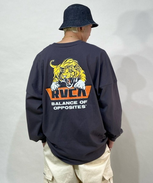 RVCA(ルーカ)の「RVCA/ルーカ アニマル柄 バックプリントロンT BB042-060(Tシャツ/カットソー・メンズ・ホワイト/グリーン/モスグリーン/ブラック・S/M/L)」の1枚目の写真