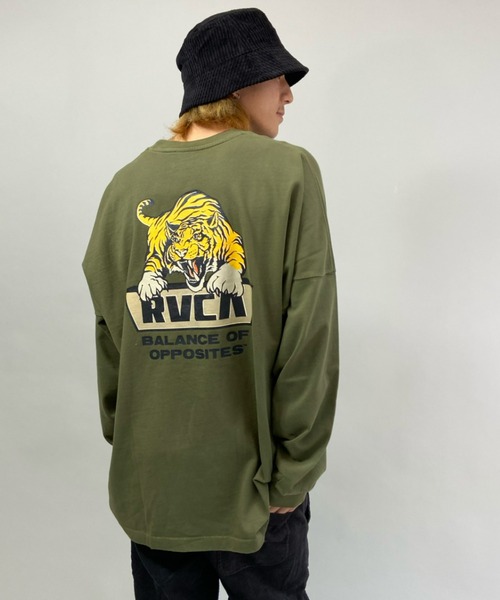RVCA(ルーカ)の「RVCA/ルーカ アニマル柄 バックプリントロンT BB042-060(Tシャツ/カットソー・メンズ・ホワイト/グリーン/モスグリーン/ブラック・S/M/L)」の9枚目の写真