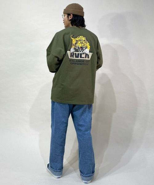 RVCA(ルーカ)の「RVCA/ルーカ アニマル柄 バックプリントロンT BB042-060(Tシャツ/カットソー・メンズ・ホワイト/グリーン/モスグリーン/ブラック・S/M/L)」の22枚目の写真