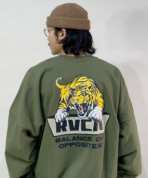 RVCA(ルーカ)の「RVCA/ルーカ アニマル柄 バックプリントロンT BB042-060(Tシャツ/カットソー・メンズ・ホワイト/グリーン/モスグリーン/ブラック・S/M/L)」の12枚目の写真