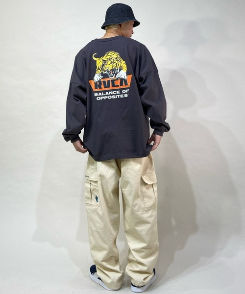 RVCA(ルーカ)の「RVCA/ルーカ アニマル柄 バックプリントロンT BB042-060(Tシャツ/カットソー・メンズ・ホワイト/グリーン/モスグリーン/ブラック・S/M/L)」の15枚目の写真
