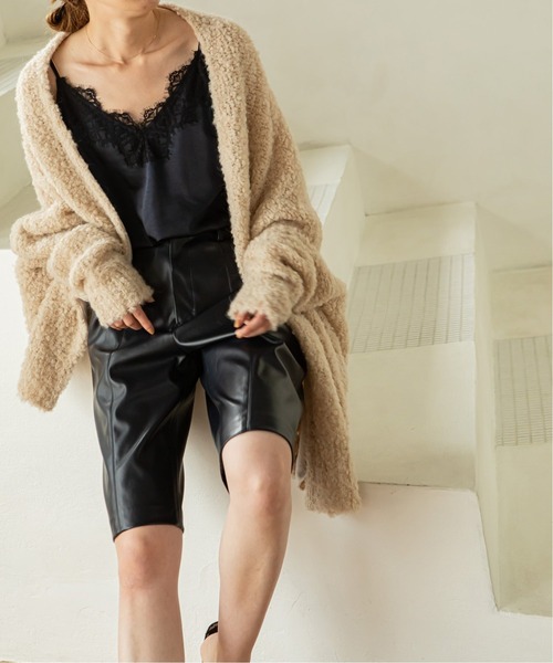 Noble（ノーブル）の「フェイクレザーハーフパンツ◆（その他パンツ・レディース・ブラック/キャメル・36/38）」の4枚目の写真