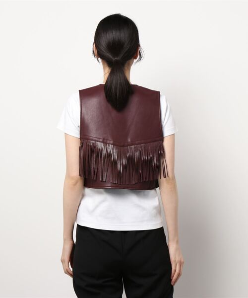 MOUSSY(マウジー)の「F/LEATHER FRINGE ベスト(ベスト・レディース・ダークブラウン/ブラック・FREE)」の12枚目の写真