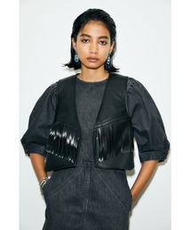 MOUSSY | F／LEATHER FRINGE ベスト(ベスト)