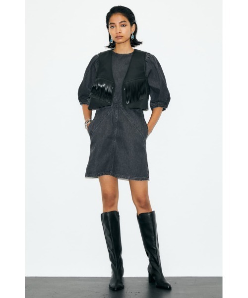 MOUSSY(マウジー)の「F/LEATHER FRINGE ベスト(ベスト・レディース・ダークブラウン/ブラック・FREE)」の15枚目の写真