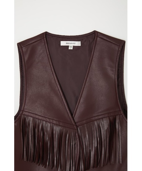 MOUSSY(マウジー)の「F/LEATHER FRINGE ベスト(ベスト・レディース・ダークブラウン/ブラック・FREE)」の13枚目の写真