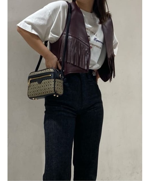 MOUSSY(マウジー)の「F/LEATHER FRINGE ベスト(ベスト・レディース・ダークブラウン/ブラック・FREE)」の18枚目の写真