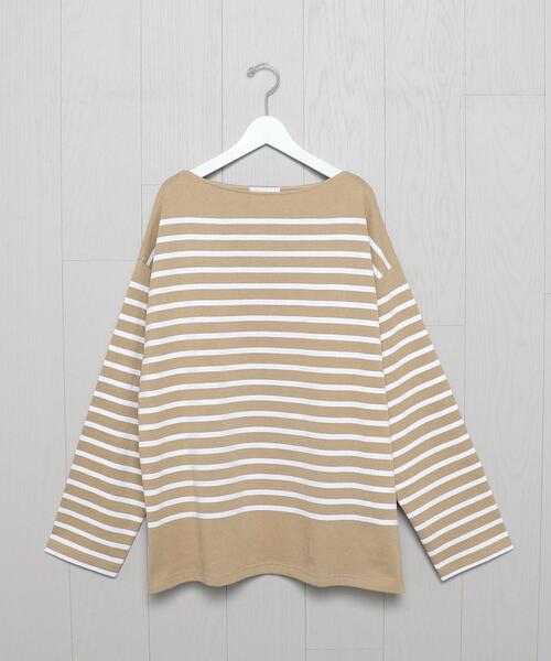 H BEAUTY&YOUTH UNITED ARROWS(エイチビューティーアンドユースユナイテッドアローズ)の「<INSCRIRE × H>BORDER LONG SLEEVE T-SHIRT/Tシャツ.(Tシャツ/カットソー・メンズ・ベージュ/ロイヤルブルー/ケリー/ブラウン・MEDIUM/LARGE/SMALL)」の3枚目の写真