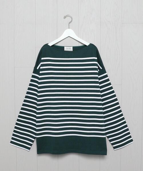 H BEAUTY&YOUTH UNITED ARROWS(エイチビューティーアンドユースユナイテッドアローズ)の「<INSCRIRE × H>BORDER LONG SLEEVE T-SHIRT/Tシャツ.(Tシャツ/カットソー・メンズ・ベージュ/ロイヤルブルー/ケリー/ブラウン・MEDIUM/LARGE/SMALL)」の1枚目の写真