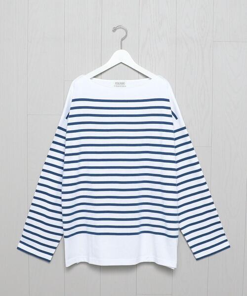 H BEAUTY&YOUTH UNITED ARROWS(エイチビューティーアンドユースユナイテッドアローズ)の「<INSCRIRE × H>BORDER LONG SLEEVE T-SHIRT/Tシャツ.(Tシャツ/カットソー・メンズ・ベージュ/ロイヤルブルー/ケリー/ブラウン・MEDIUM/LARGE/SMALL)」の4枚目の写真