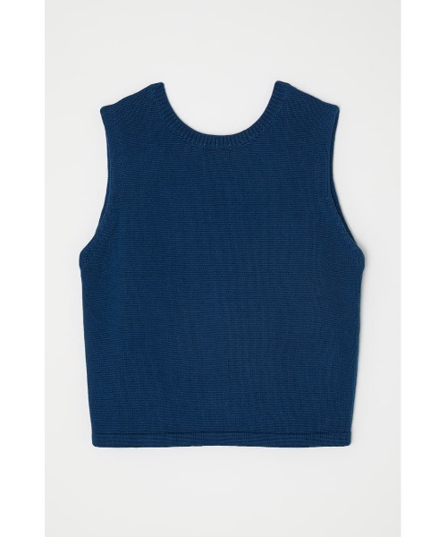 MOUSSY（マウジー）の「CROPPED KNIT トップス（タンクトップ・レディース・ブラック/ブルー/アイボリー/オレンジ・FREE）」の3枚目の写真