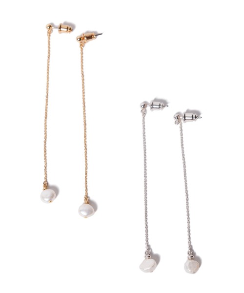 LAYMEE(レイミー)の「Pearl silver pierce / パールシルバーピアス(ピアス(両耳用)・レディース・シルバー/ゴールド・FREE)」の3枚目の写真