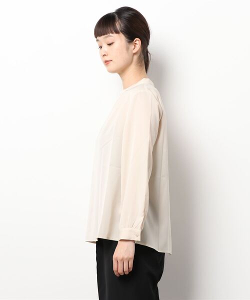 m.f.editorial（エムエフエディトリアル）の「エムエフエディトリアルレディース/m.f.editorial：Women ハイネック 8分袖プルオーバーブラウス（シャツ/ブラウス・レディース・アイボリー/ピンク系その他・MEDIUM/LARGE）」の3枚目の写真