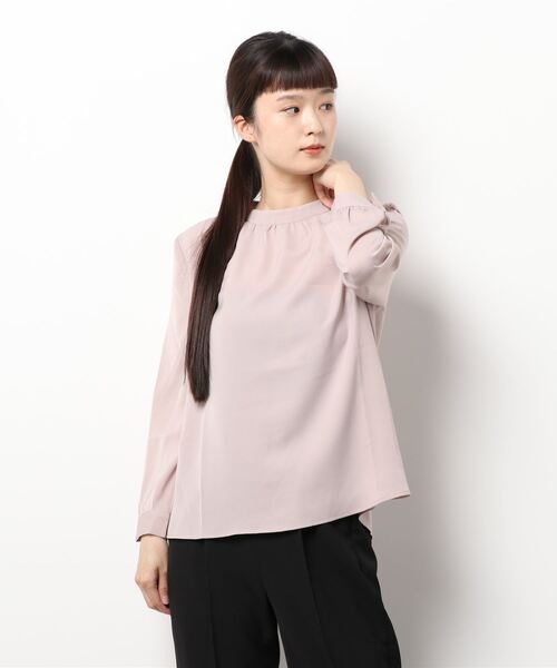 m.f.editorial（エムエフエディトリアル）の「エムエフエディトリアルレディース/m.f.editorial：Women ハイネック 8分袖プルオーバーブラウス（シャツ/ブラウス・レディース・アイボリー/ピンク系その他・MEDIUM/LARGE）」の11枚目の写真