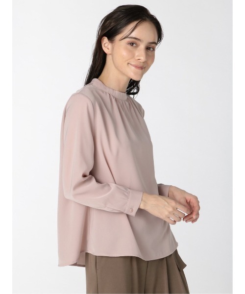 m.f.editorial（エムエフエディトリアル）の「エムエフエディトリアルレディース/m.f.editorial：Women ハイネック 8分袖プルオーバーブラウス（シャツ/ブラウス・レディース・アイボリー/ピンク系その他・MEDIUM/LARGE）」の20枚目の写真