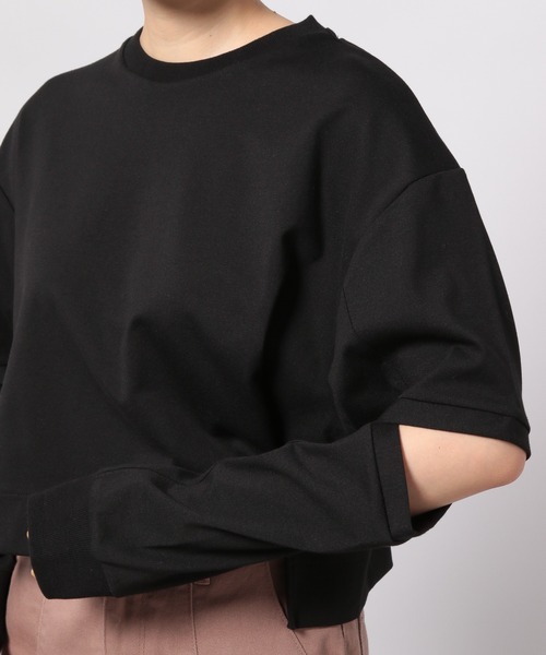 PAGEBOY（ページボーイ）の「スリットスリーブショートプルオーバー（Tシャツ/カットソー・レディース・オフホワイト/ブラック/グレイッシュベージュ・FREE）」の15枚目の写真