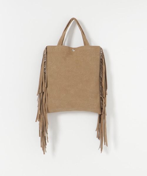 SENSE OF PLACE by URBAN RESEARCH（センスオブプレイスバイアーバンリサーチ）の「2WAYフリンジミニトートバッグ（ショルダーバッグ・レディース・ブラウン/ライトベージュ/パープル・ONE）」の7枚目の写真