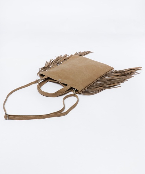 SENSE OF PLACE by URBAN RESEARCH（センスオブプレイスバイアーバンリサーチ）の「2WAYフリンジミニトートバッグ（ショルダーバッグ・レディース・ブラウン/ライトベージュ/パープル・ONE）」の9枚目の写真