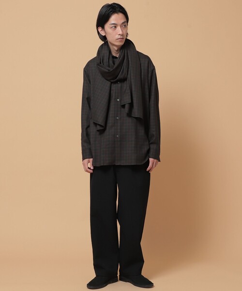 BEAMS（ビームス）の「BEAMS / Wool Check Stall（ストール/ショール・メンズ・ダークブラウン・ONE SIZE）」の6枚目の写真