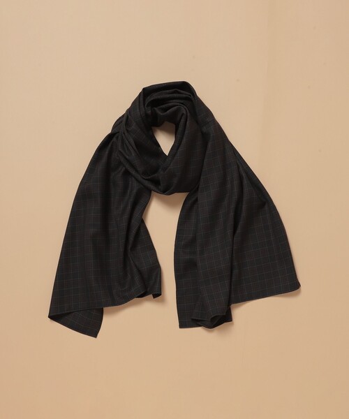 BEAMS（ビームス）の「BEAMS / Wool Check Stall（ストール/ショール・メンズ・ダークブラウン・ONE SIZE）」の3枚目の写真