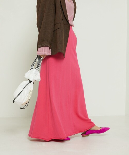 FREAK'S STORE（フリークスストア）の「裏毛マキシスカート（スカート・レディース・ピンク系その他/グレー/オフホワイト/ブラック・ﾌﾘ-）」の4枚目の写真