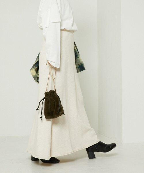 FREAK'S STORE（フリークスストア）の「裏毛マキシスカート（スカート・レディース・ピンク系その他/グレー/オフホワイト/ブラック・ﾌﾘ-）」の2枚目の写真