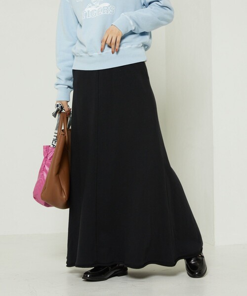 FREAK'S STORE（フリークスストア）の「裏毛マキシスカート（スカート・レディース・ピンク系その他/グレー/オフホワイト/ブラック・ﾌﾘ-）」の3枚目の写真