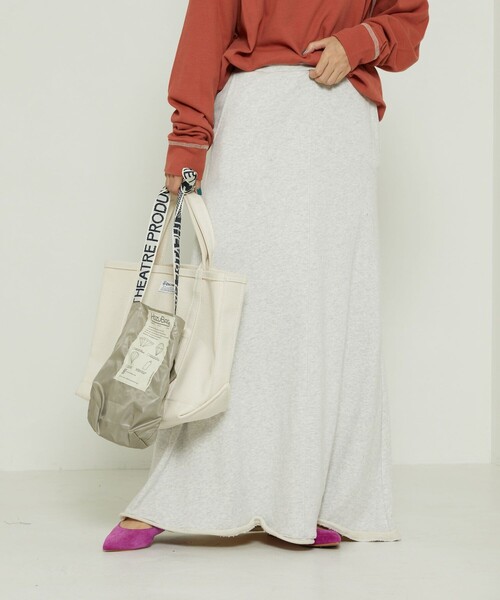 FREAK'S STORE（フリークスストア）の「裏毛マキシスカート（スカート・レディース・ピンク系その他/グレー/オフホワイト/ブラック・ﾌﾘ-）」の6枚目の写真