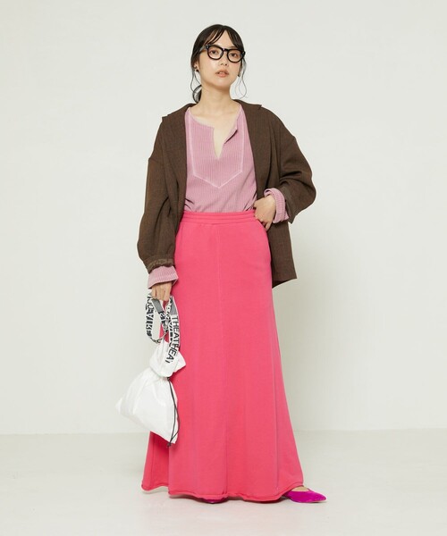 FREAK'S STORE（フリークスストア）の「裏毛マキシスカート（スカート・レディース・ピンク系その他/グレー/オフホワイト/ブラック・ﾌﾘ-）」の13枚目の写真